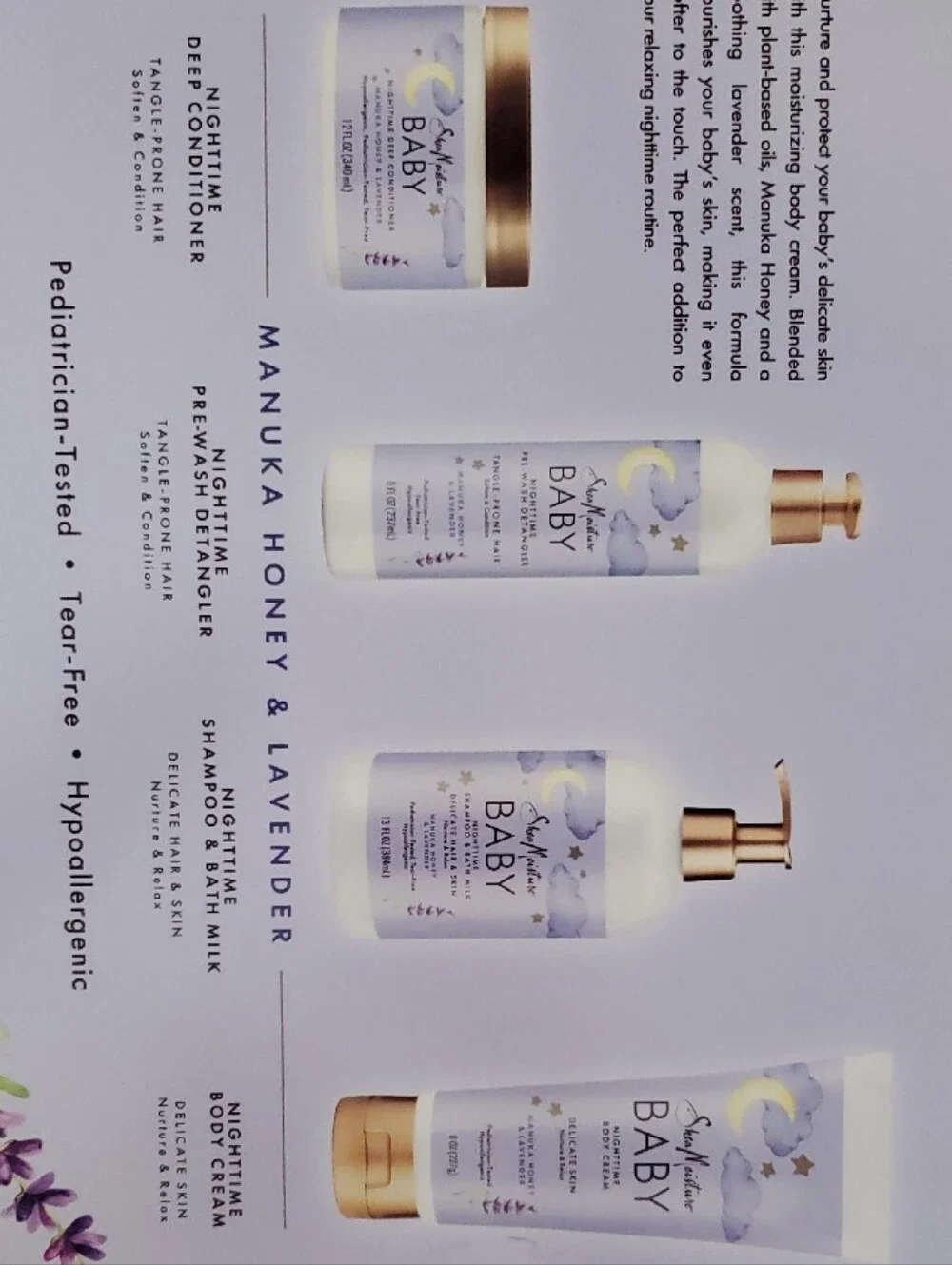 SheaMoisture Baby Nighttime Care Gift Set Lavender & Manuka Honey Hypoallergenic